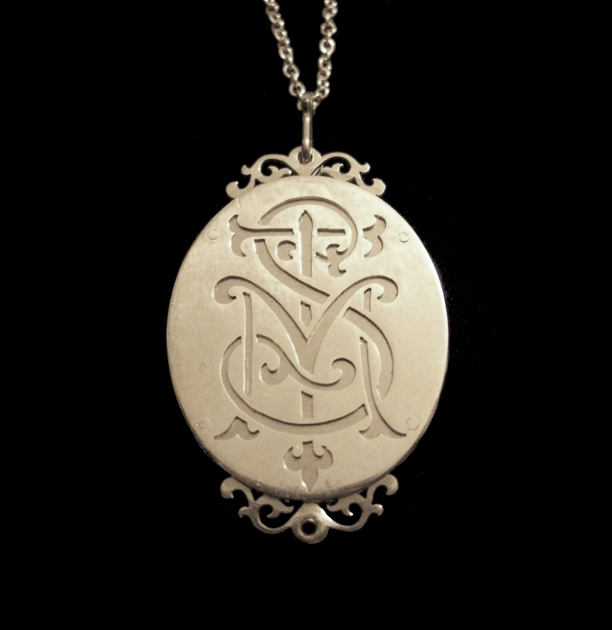 Custom monogram locket pendant