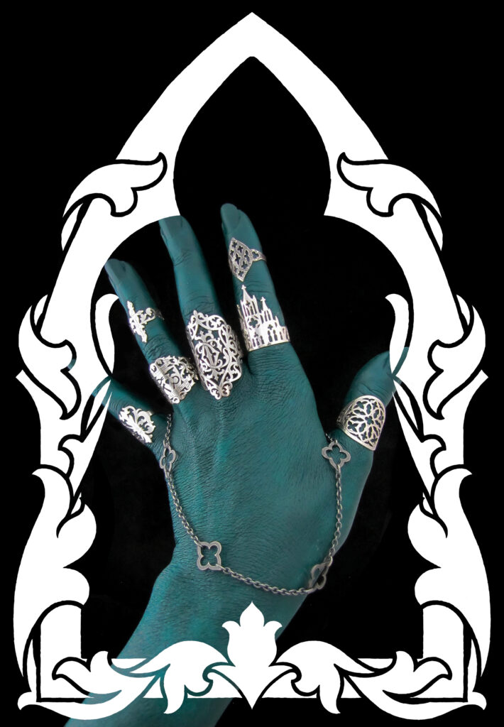 green hand with frame